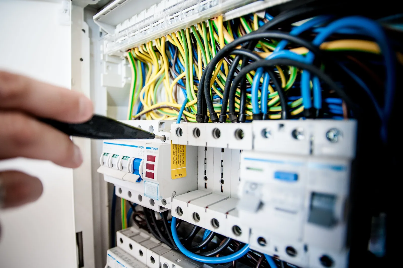 Electrical panel assessed during a service upgrade quote in Winnipeg