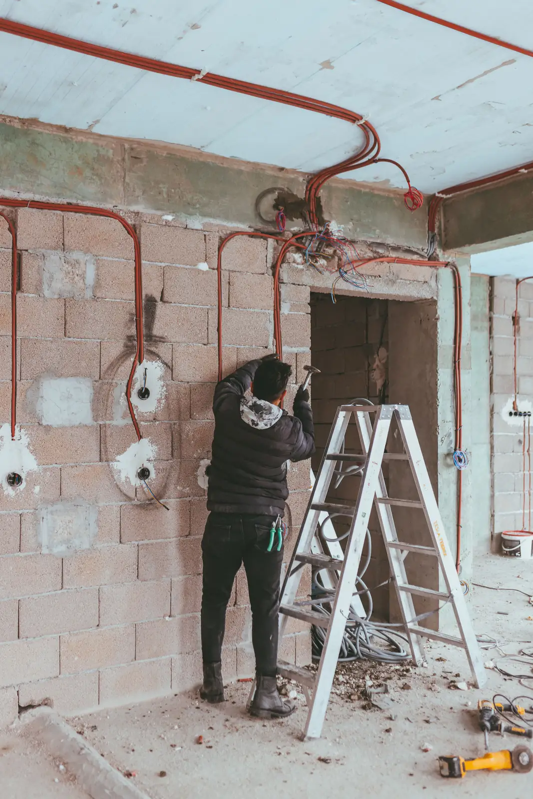 First-fix conduit and back boxes on site, for electrical inspection in Winnipeg